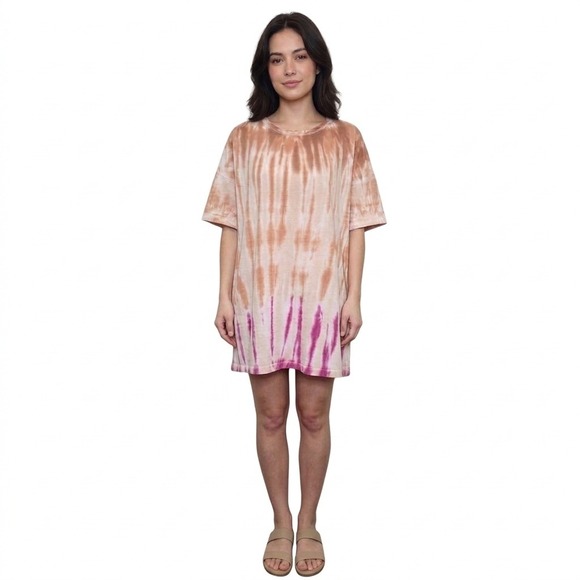 Z Supply Dresses & Skirts - Z Supply Tie Dye T-Shirt Dress Orange Pink Cotton Womens Small NWT